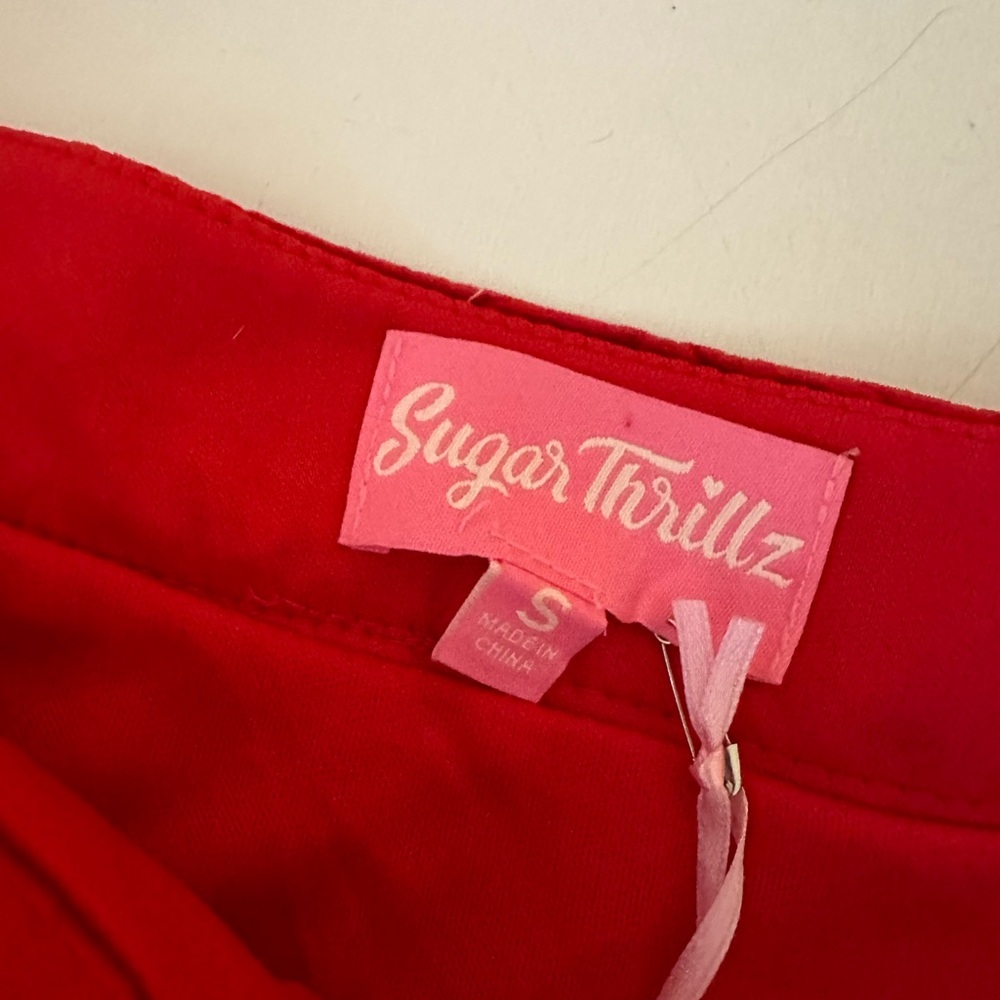 Sugar Thrillz/Dolls Kill Red December Dilemma Embossed Brocade Mini Skirt NWT S - Picture 11 of 16